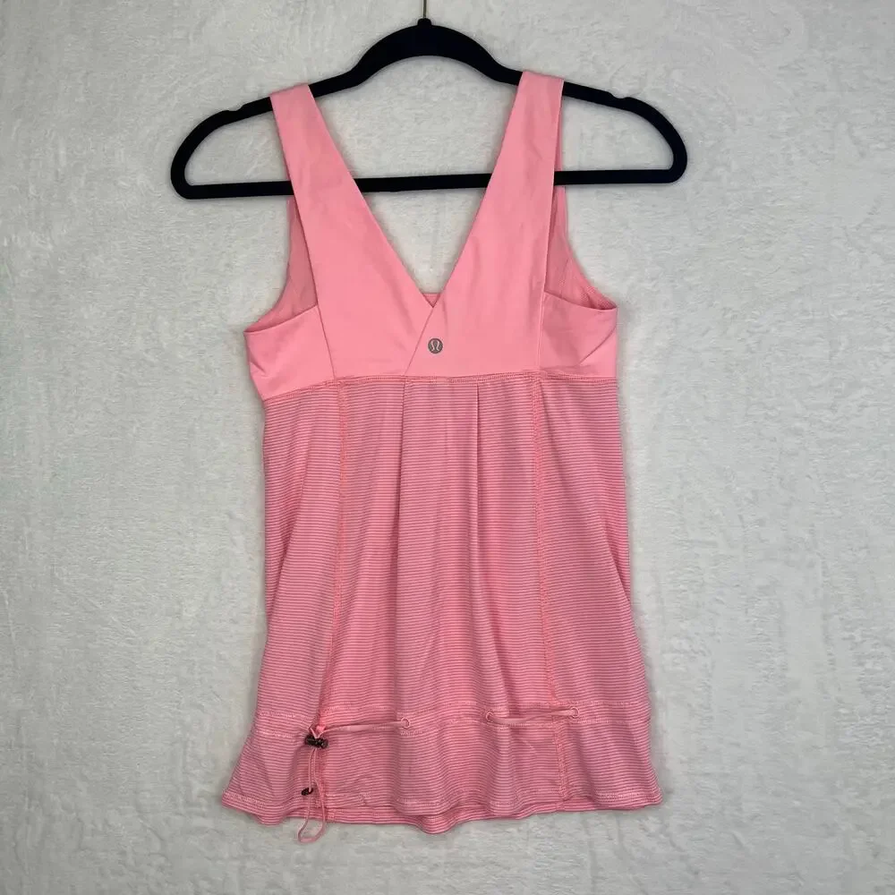 Lululemon Hustle & Bustle Tank‎ Heathered Bleached Coral / Bleached Coral Sz 4